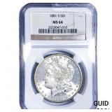 1881-S Morgan Silver Dollar NGC MS66
