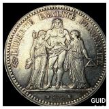 1873A France Silver 5 Francs