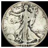1921-D Silver Walking Liberty Half Dollar  LIGHTL