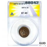 1871 Indian Head Cent ANACS EF40