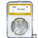 1890 Morgan Silver Dollar PGA MS65