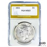 1921 Silver Peace Dollar PGA MS63