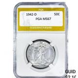 1942-D Walking Liberty Half Dollar PGA MS67