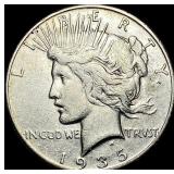 1935-S Silver Peace Dollar ABOUT UNCIRCULATED