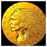 1908 Indian Head Half Eagle $5 Gold CLOSELY  UNCI