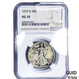 1919-D Walking Liberty Half Dollar NGC VG10