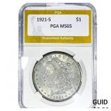 1921-S Morgan Silver Dollar PGA MS65