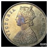 1875 British India Silver 1/2 Rupee
