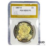 1887-O Morgan Silver Dollar PGA MS63 PL