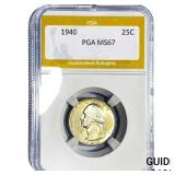 1940 Washington Silver Quarter PGA MS67