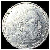 1937D Germany Silver 5 Reichsmark