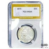 1875 Seated Liberty Half Dollar PGA MS64