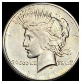 1921 HR Silver Peace Dollar CLOSELY  UNCIRCULATED