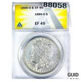 1886-O Morgan Silver Dollar ANACS EF45