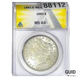 1883 Morgan Silver Dollar ANACS MS63