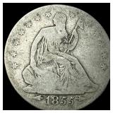 1855 Arrows Seated Liberty Half Dollar NICELY  CI