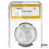 1892-O Morgan Silver Dollar PGA AU58