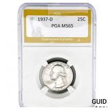 1937-D Washington Silver Quarter PGA MS65