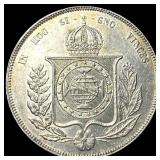 1860 Brazil Silver 1000 Reis