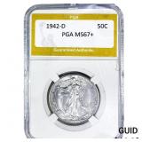 1942-D Walking Liberty Half Dollar PGA MS67+