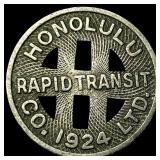 1924 Honolulu Transit Token