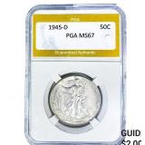 1945-D Walking Liberty Half Dollar PGA MS67