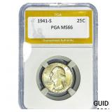 1941-S Washington Silver Quarter PGA MS66