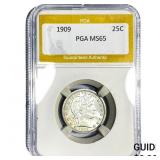 1909 Barber Quarter PGA MS65