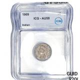 1909 Indian Head Cent ICG AU58