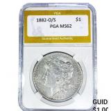1882-O/S Morgan Silver Dollar PGA MS62