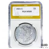 1921-S Morgan Silver Dollar PGA MS66
