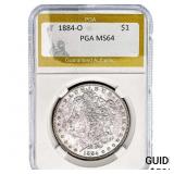 1884-O Morgan Silver Dollar PGA MS64