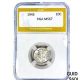 1945 Mercury Silver Dime PGA MS67