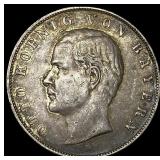 1912-D Germany Silver 3 Mark NEARLY UNCIRCULATED