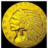 1911 Indian Head Half Eagle $5 Gold CLOSELY UNCIRC