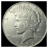 1934-D Silver Peace Dollar ABOUT UNCIRCULATED