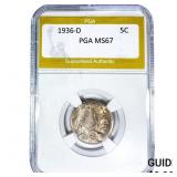 1936-D Buffalo Nickel PGA MS67