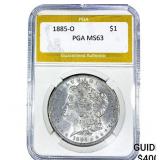 1885-O Morgan Silver Dollar PGA MS63