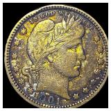 1901 Silver Barber Quarter ABOUT UNCIRCULATED