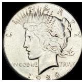 1928 Silver Peace Dollar CLOSELY UNCIRCULATED