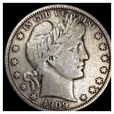 1909 Silver Barber Half Dollar LIGHTLY  CIRCULATE
