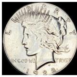 1928 Silver Peace Dollar CLOSELY UNCIRCULATED