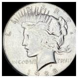 1928 Silver Peace Dollar CLOSELY UNCIRCULATED