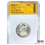 1950 Washington Silver Quarter SGS MS70