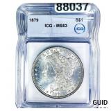 1879 Morgan Silver Dollar ICG MS63
