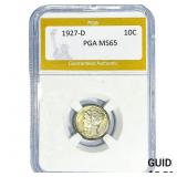 1927-D Mercury Silver Dime PGA MS65