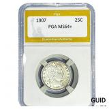 1907 Barber Quarter PGA MS64+