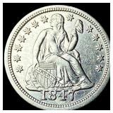 1847 Seated Liberty Dime CHOICE AU