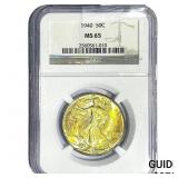1940 Walking Liberty Half Dollar NGC MS65