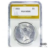 1922 Silver Peace Dollar PGA MS66